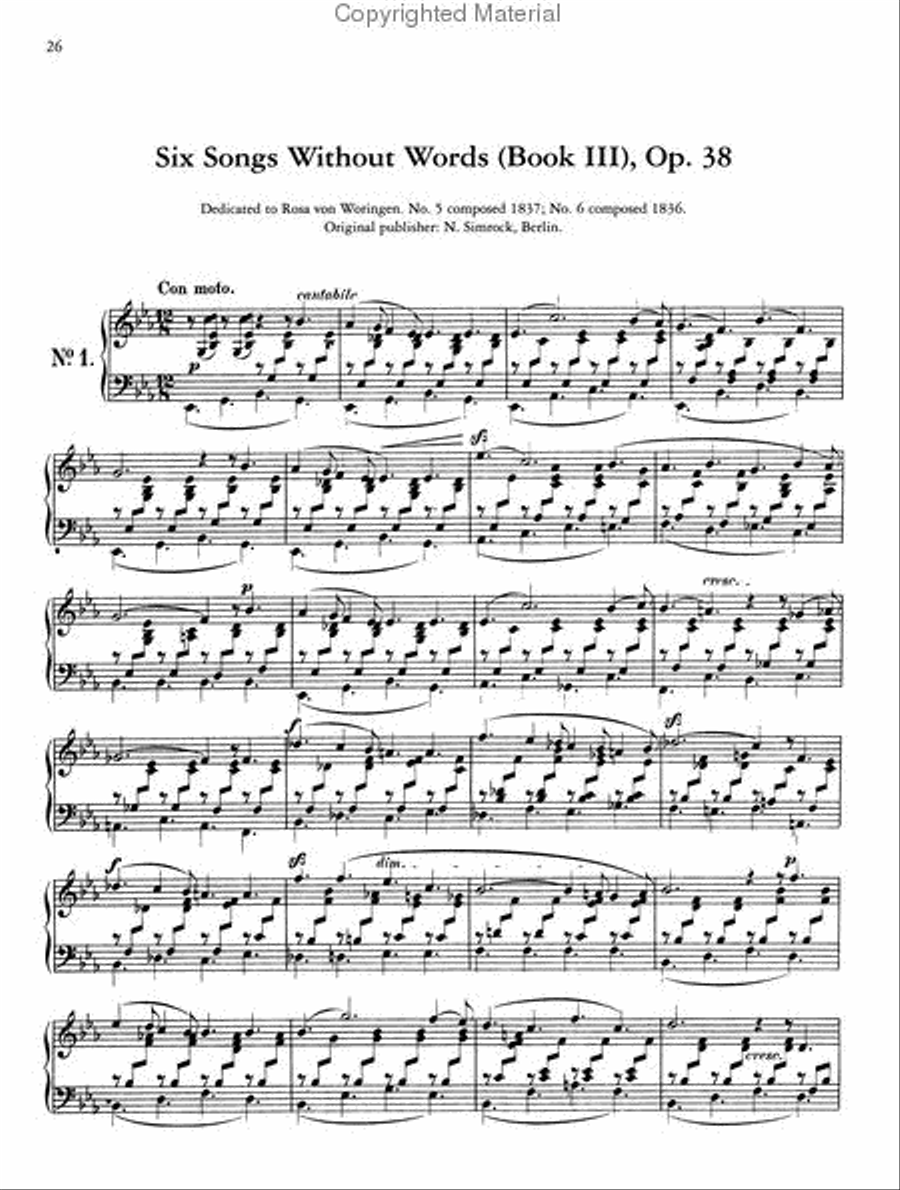 Complete Songs Without Words for Piano Piano Solo scores gallery preview page 4