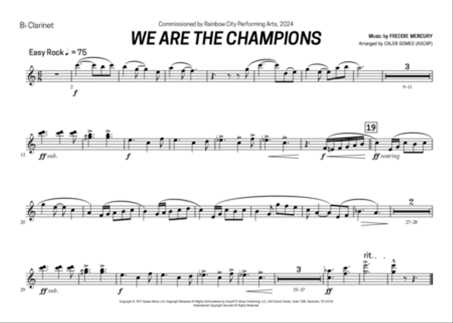 We Are The Champions Marching Band scores gallery preview page 5