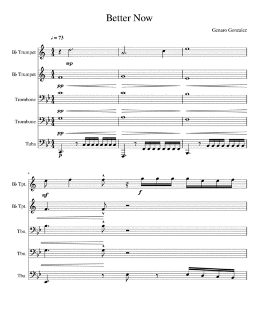 Better Now Brass Ensemble scores gallery preview page 1