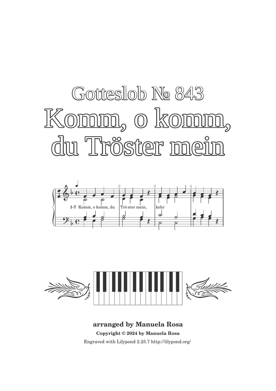 Komm, o komm, du Tröster mein (Gotteslob 843) Piano Method scores gallery preview page 2