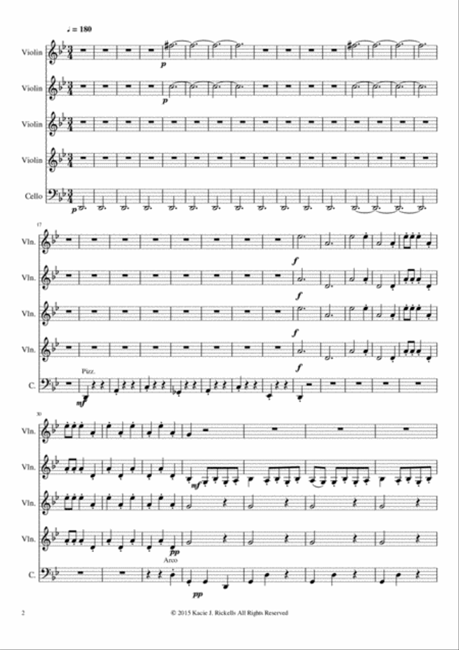 Danse Macabre - String Quintet String Orchestra scores gallery preview page 2