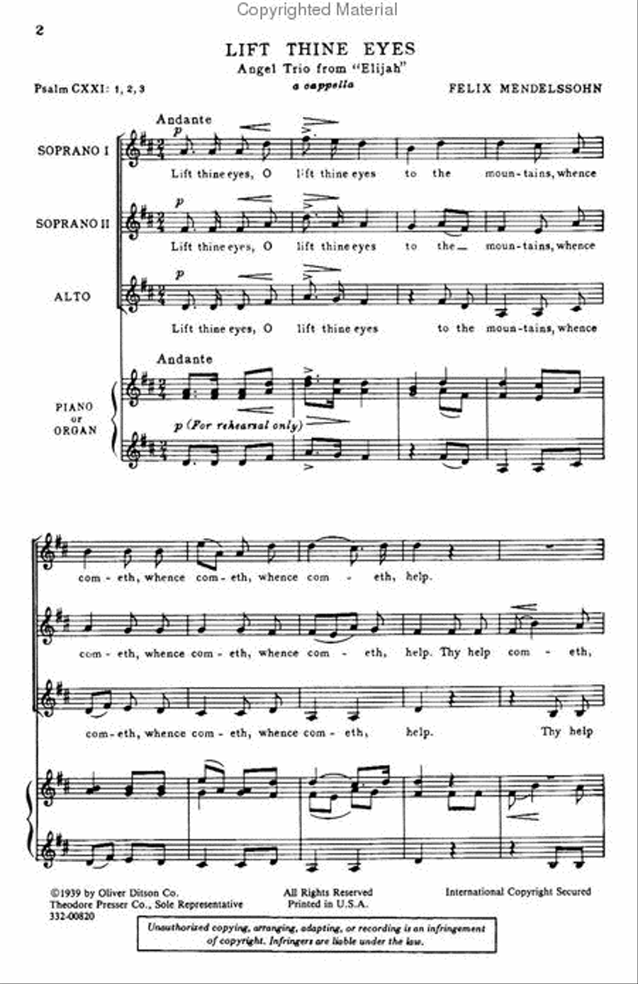 Lift Thine Eyes Lift Thine Eyes SSA scores gallery preview page 2