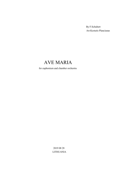 Ave Maria (For Euphonium and chamber orchestra) image number null