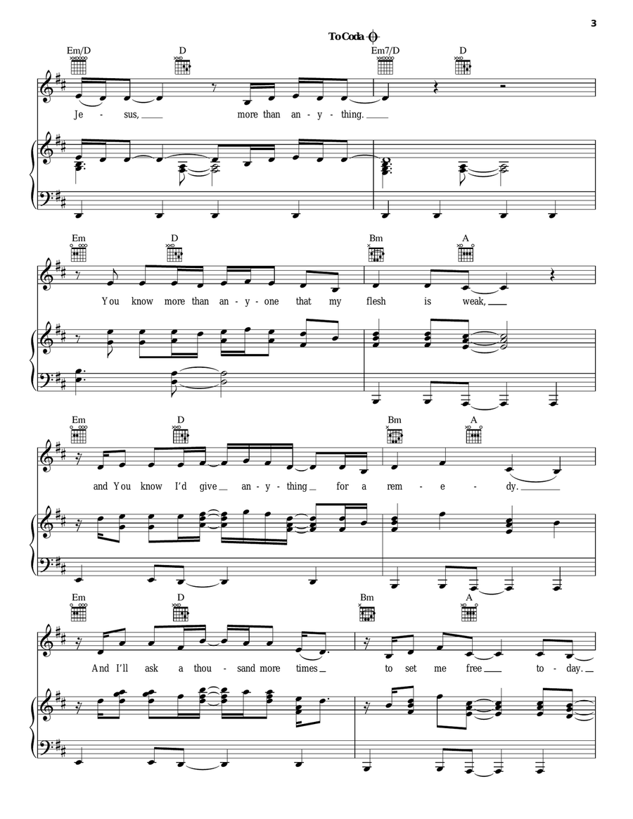 More Than Anything Piano, Vocal, Guitar scores gallery preview page 3