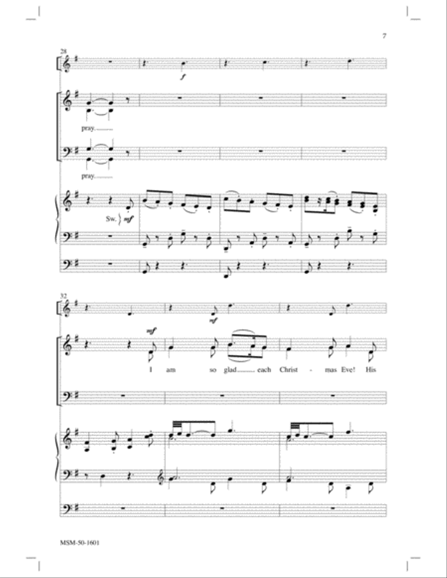 I Am So Glad Each Christmas Eve 4-Part scores gallery preview page 5