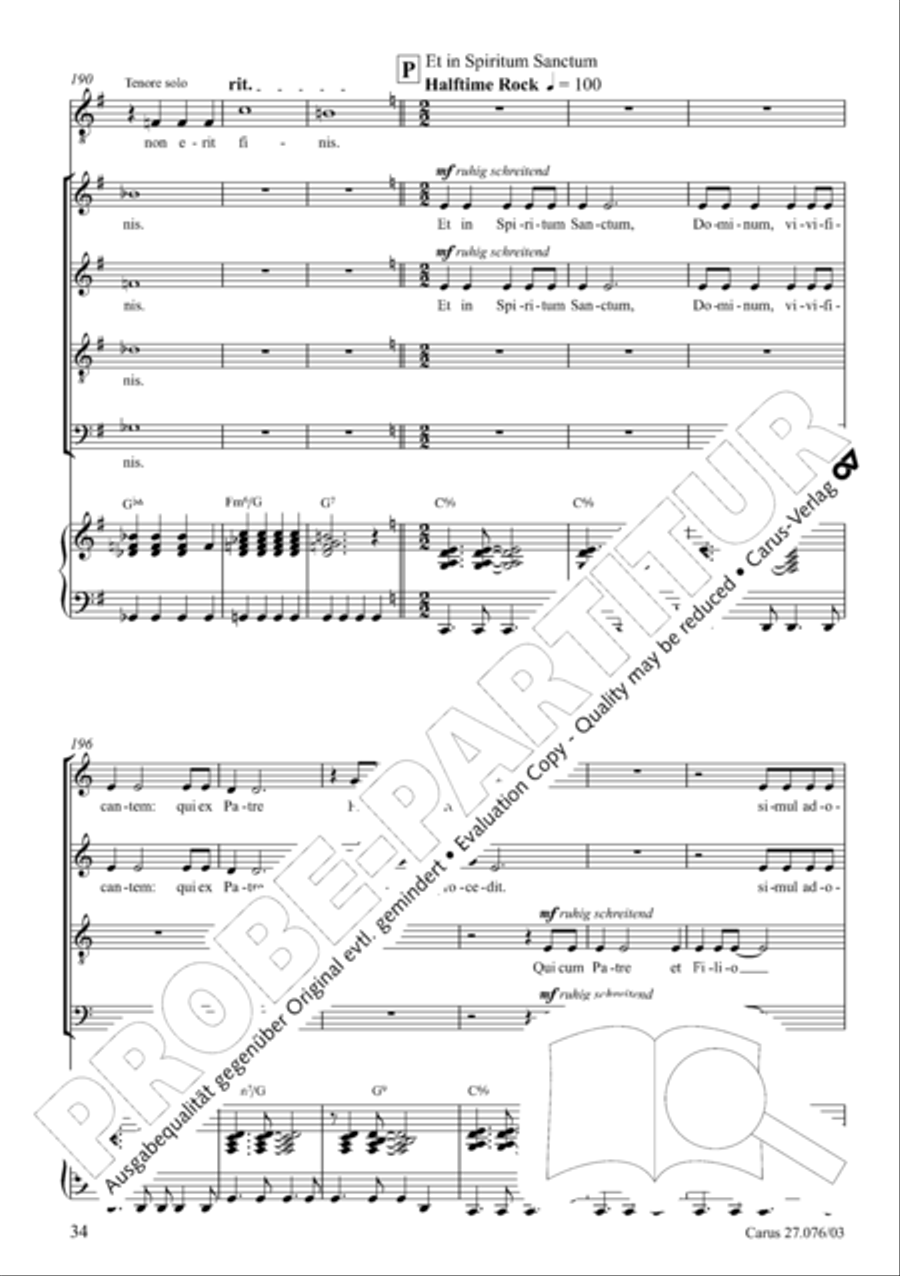 Missa in tempore incerto 4-Part scores gallery preview page 35