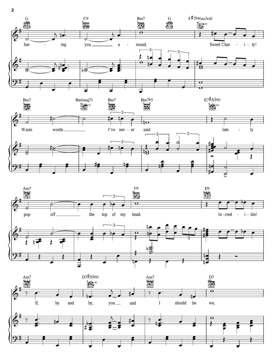 Sweet Charity Piano, Vocal, Guitar scores gallery preview page 2