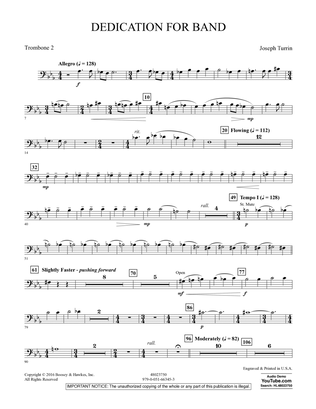 Dedication for Band - Trombone 2