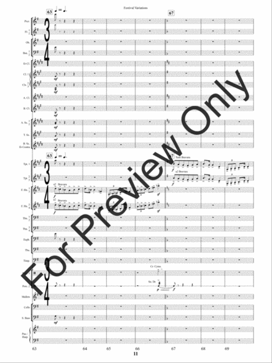 Festival Variations (Score) Concert Band scores gallery preview page 14