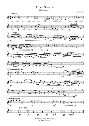 Horn Sonata - No. 1 - 2nd Movement - Adagio
