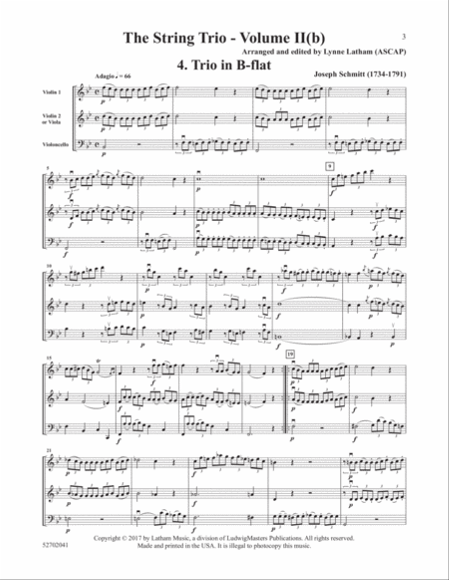 The String Trio: Vol. II(b) String Trio scores gallery preview page 1