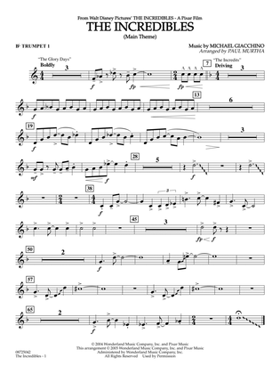 Book cover for The Incredibles (Main Theme) (arr. Paul Murtha) - Bb Trumpet 1