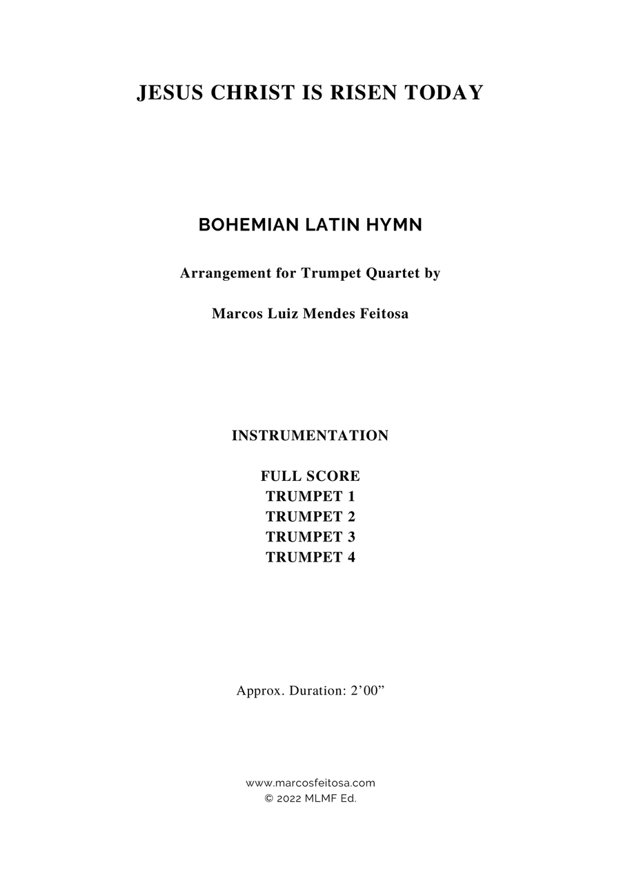 Jesus Christ is Risen Today - Trumpet Quartet Brass Quartet scores gallery preview page 2