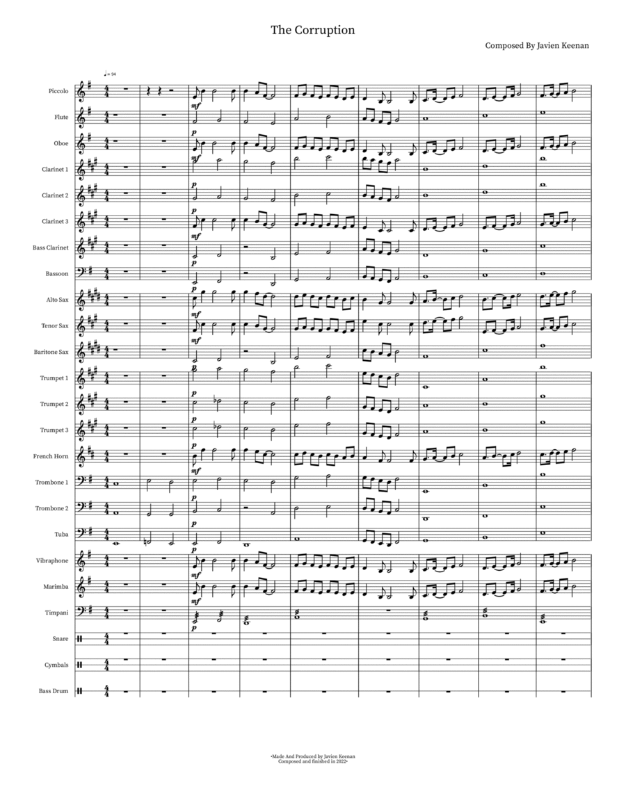 The Corruption The Corruption Concert Band scores gallery preview page 1