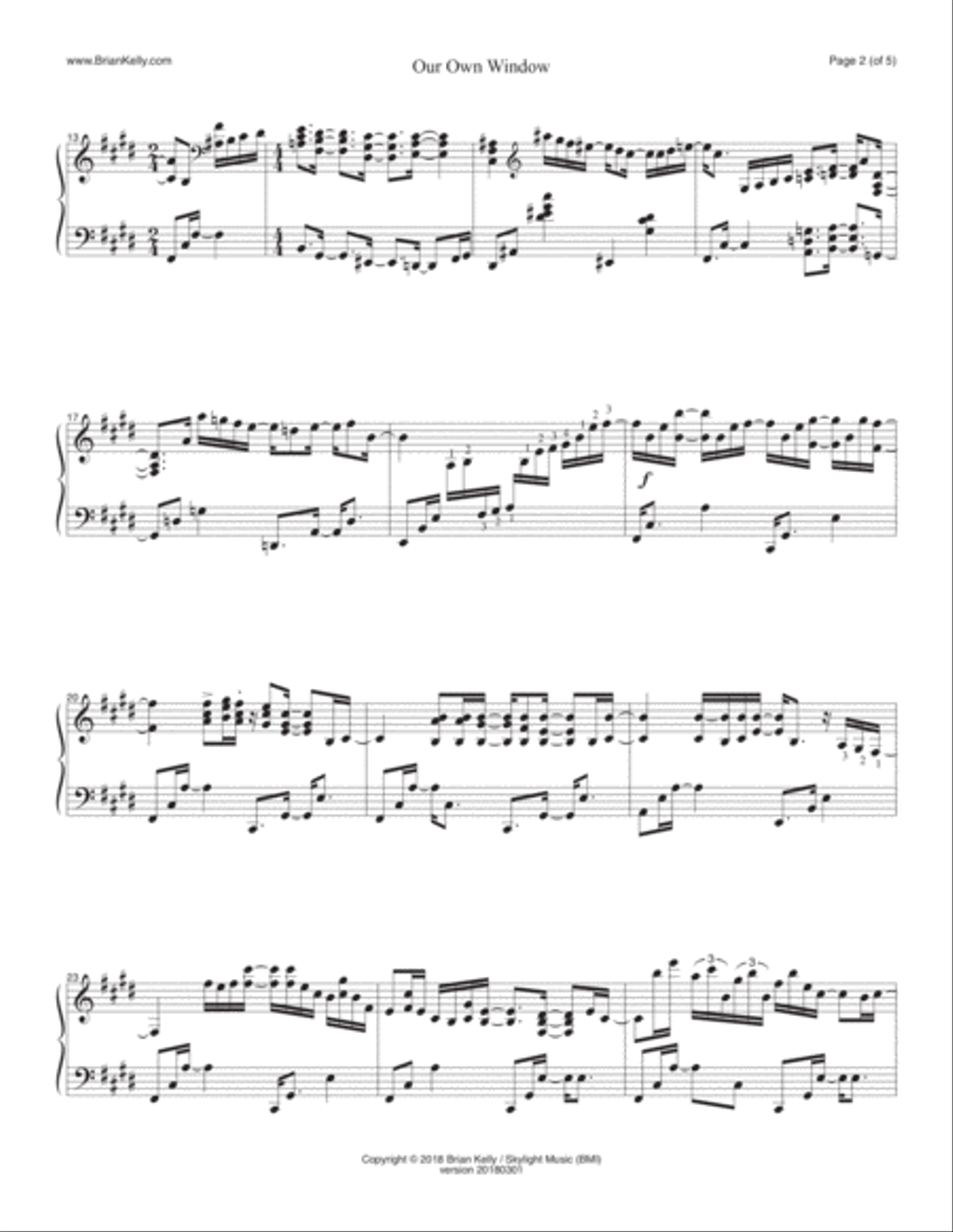 Our Own Window Piano Solo scores gallery preview page 2