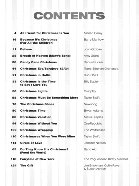 Popular Christmas Sheet Music – 1980-2017