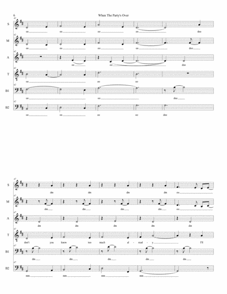 When The Party's Over by Billie Eilish Divisi - Digital Sheet Music