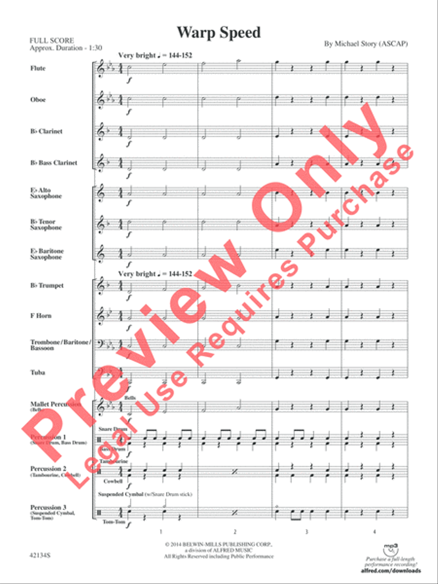 Warp Speed Concert Band scores gallery preview page 3