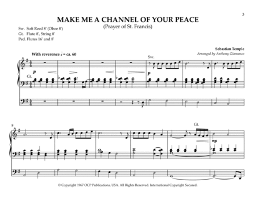 Make Me A Channel Of Your Peace (prayer Of St. Francis) Organ Solo scores gallery preview page 3