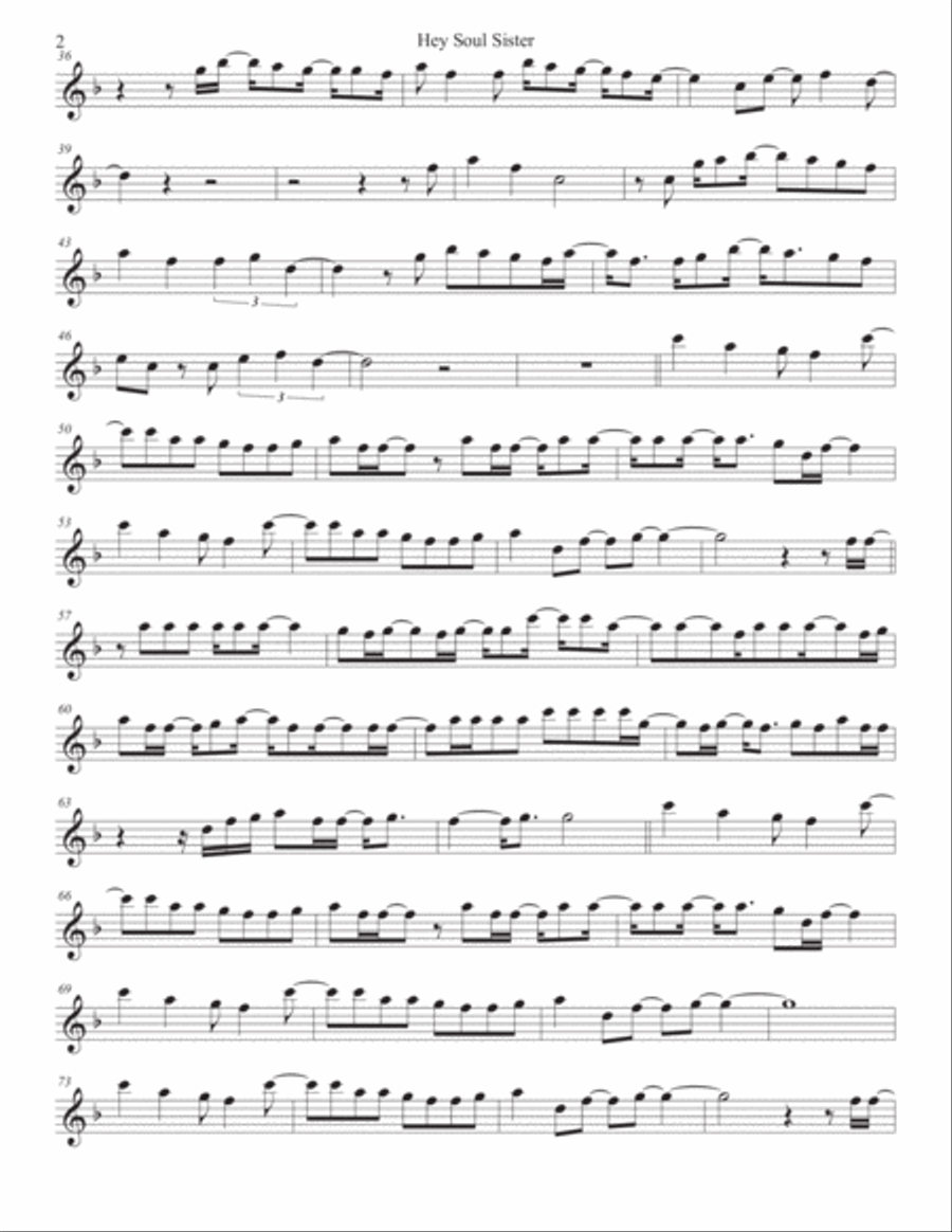 Hey, Soul Sister Oboe Solo scores gallery preview page 2