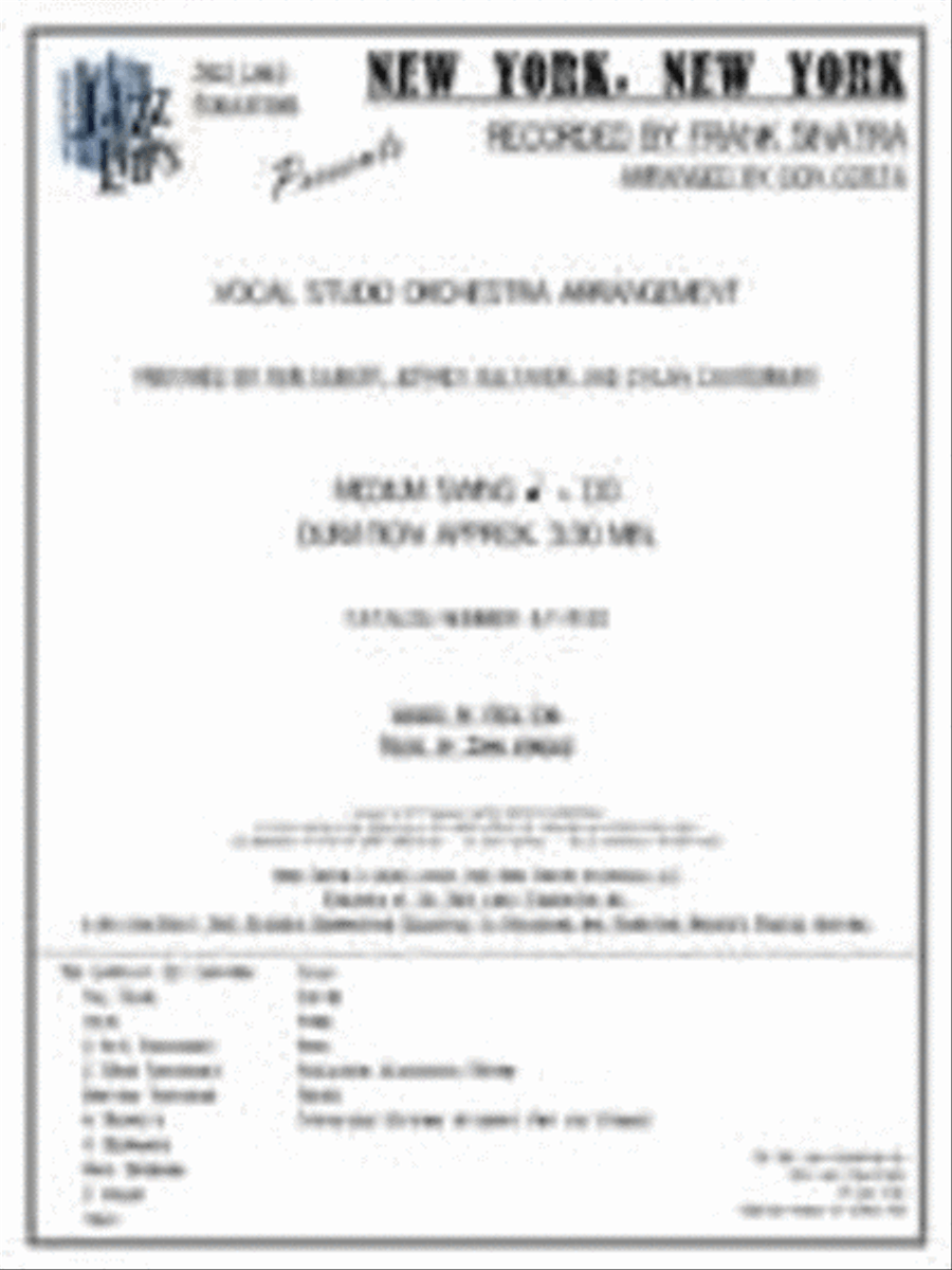 New York, New York Orchestra scores gallery preview page 1
