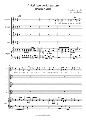 I cieli immensi narrano (Psalm XVIII.) for SSAA and keyboard instrument