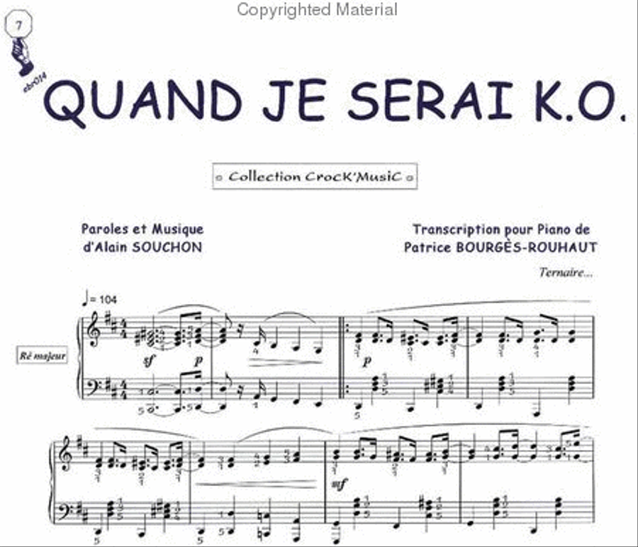 Quand je serai K.O. (Collection CrocK'MusiC) Piano Solo scores gallery preview page 2