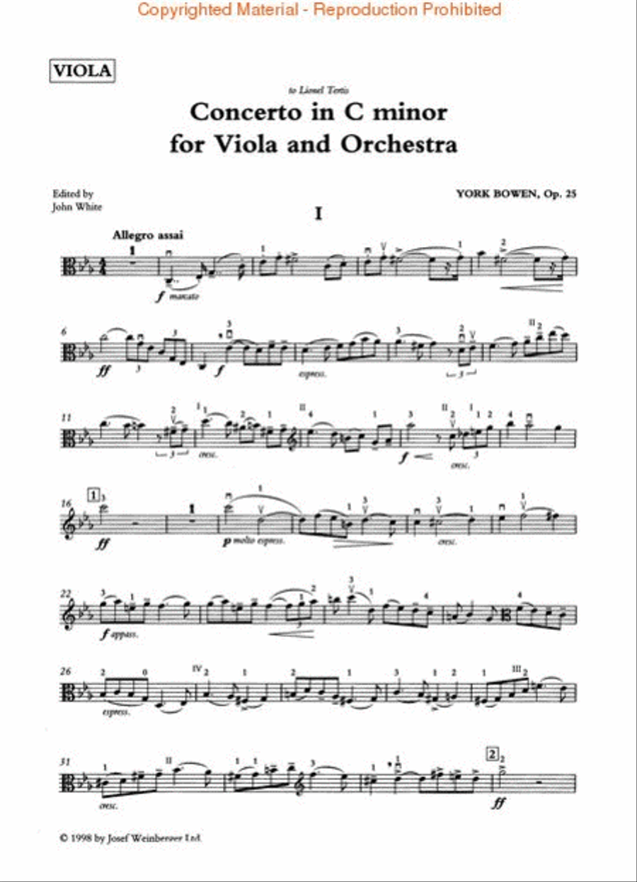 Viola Concerto in C Minor, Op. 25 Piano Accompaniment scores gallery preview page 4