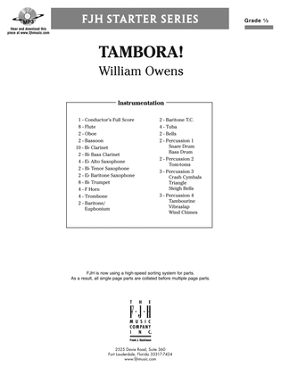 Book cover for Tambora!: Score