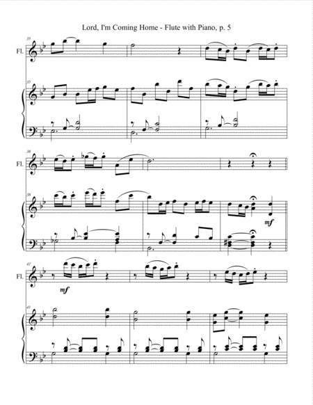 LORD, I'M COMING HOME (for Flute and Piano with Score/Part) image number null