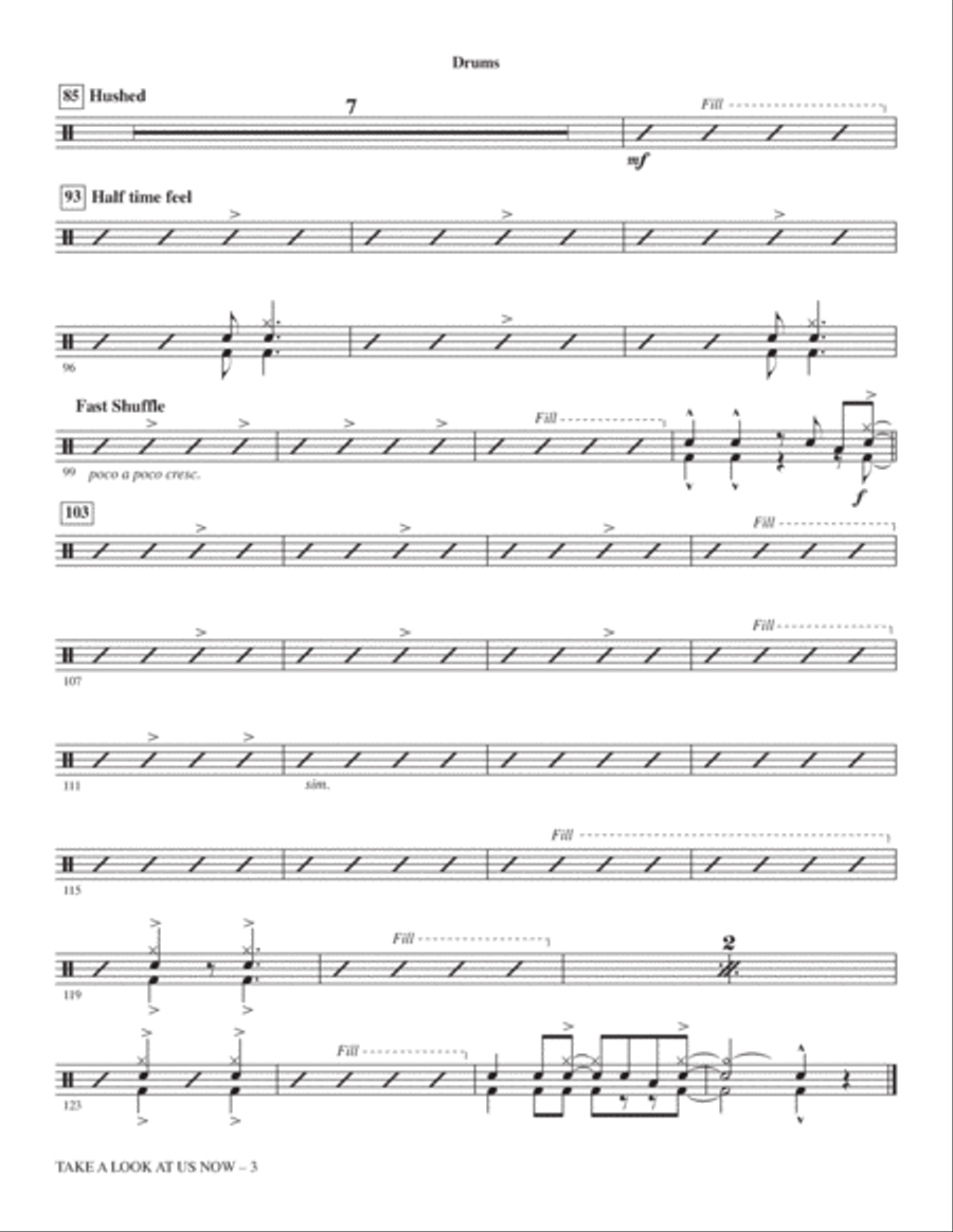 Take A Look At Us Now (from Lyle, Lyle, Crocodile) (arr. Mac Huff) - Drums Choir scores gallery preview page 3