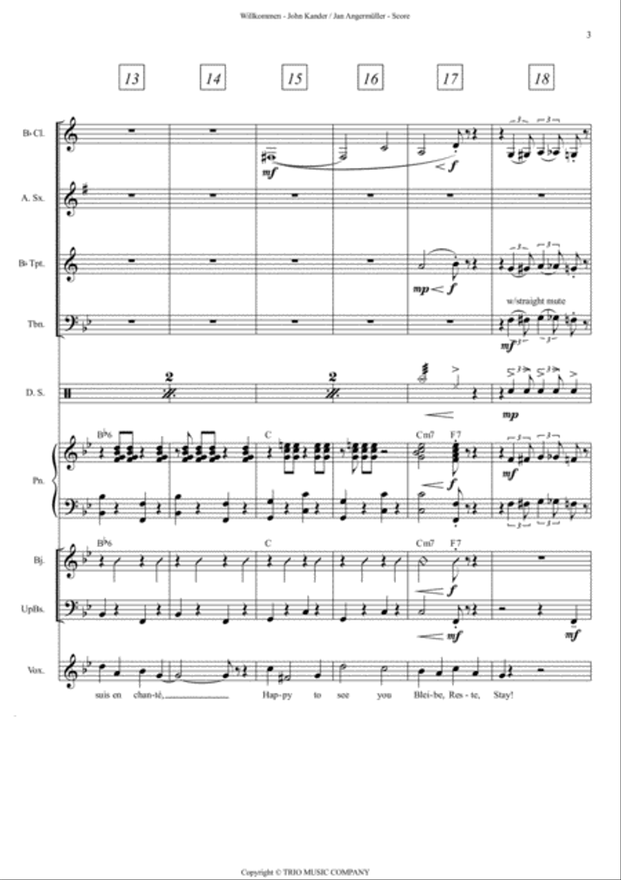 Willkommen - Score Only Jazz Ensemble scores gallery preview page 3