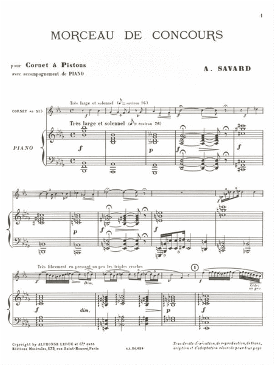 Piece Of Contest (cornet And Piano) Cornet scores gallery preview page 2