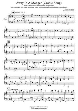 Away in a Manger (Cradle Song) (for piano solo, suitable for all grades)