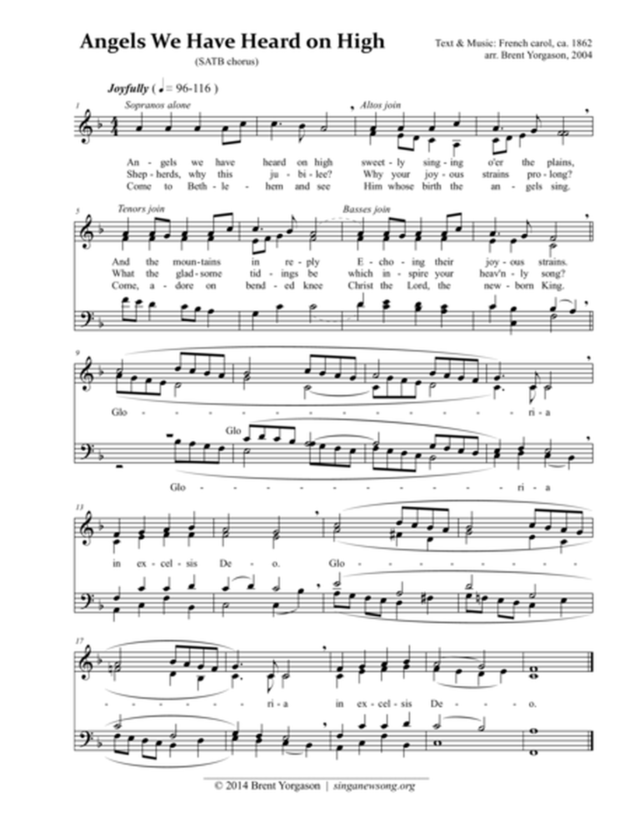 Angels We Have Heard on High (SATB) image number null