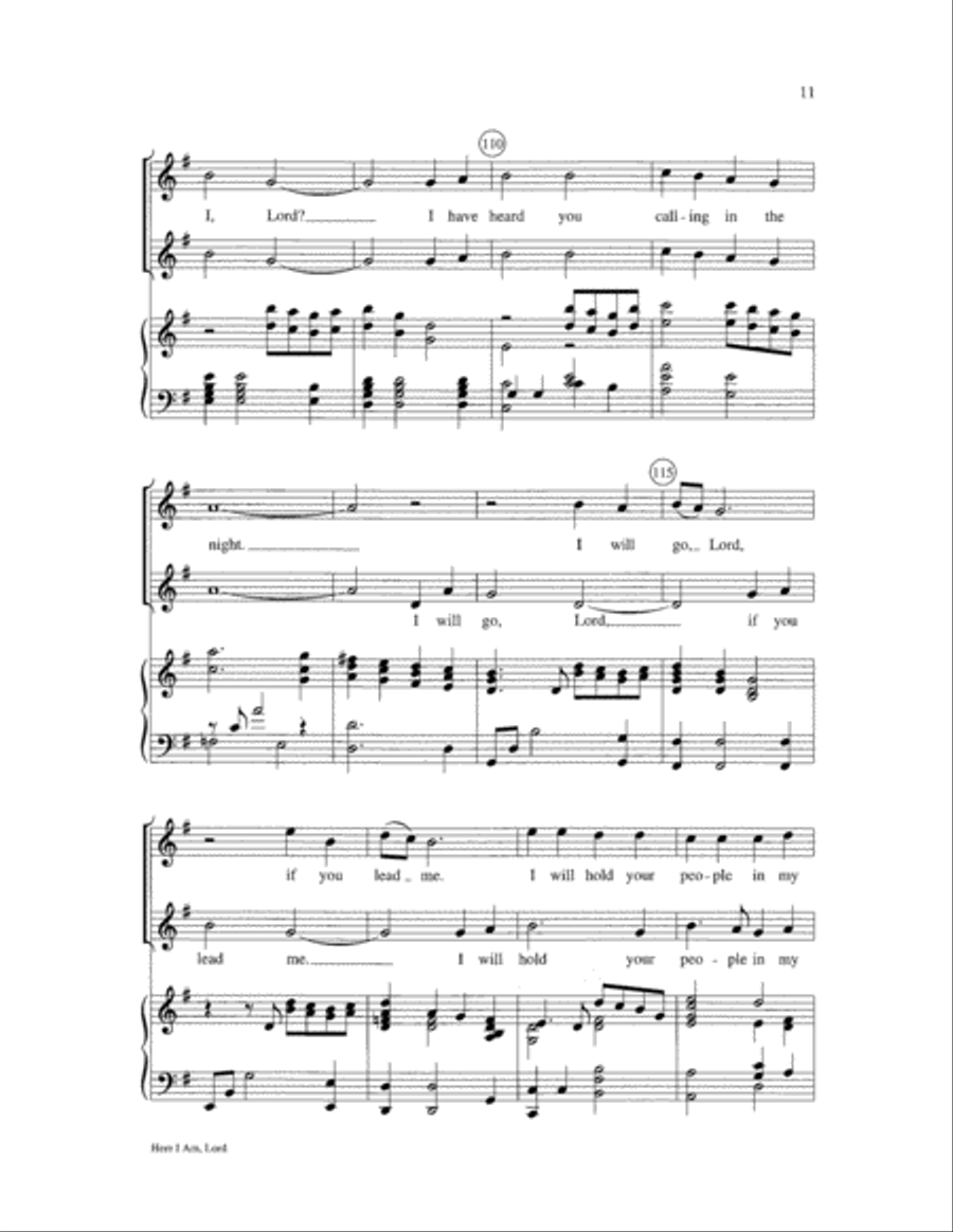 Here I Am, Lord 3-Part scores gallery preview page 11