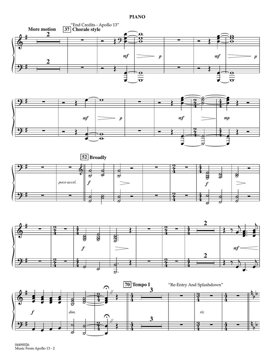 Music from Apollo 13 (arr. John Moss) - Piano Full Orchestra scores gallery preview page 2