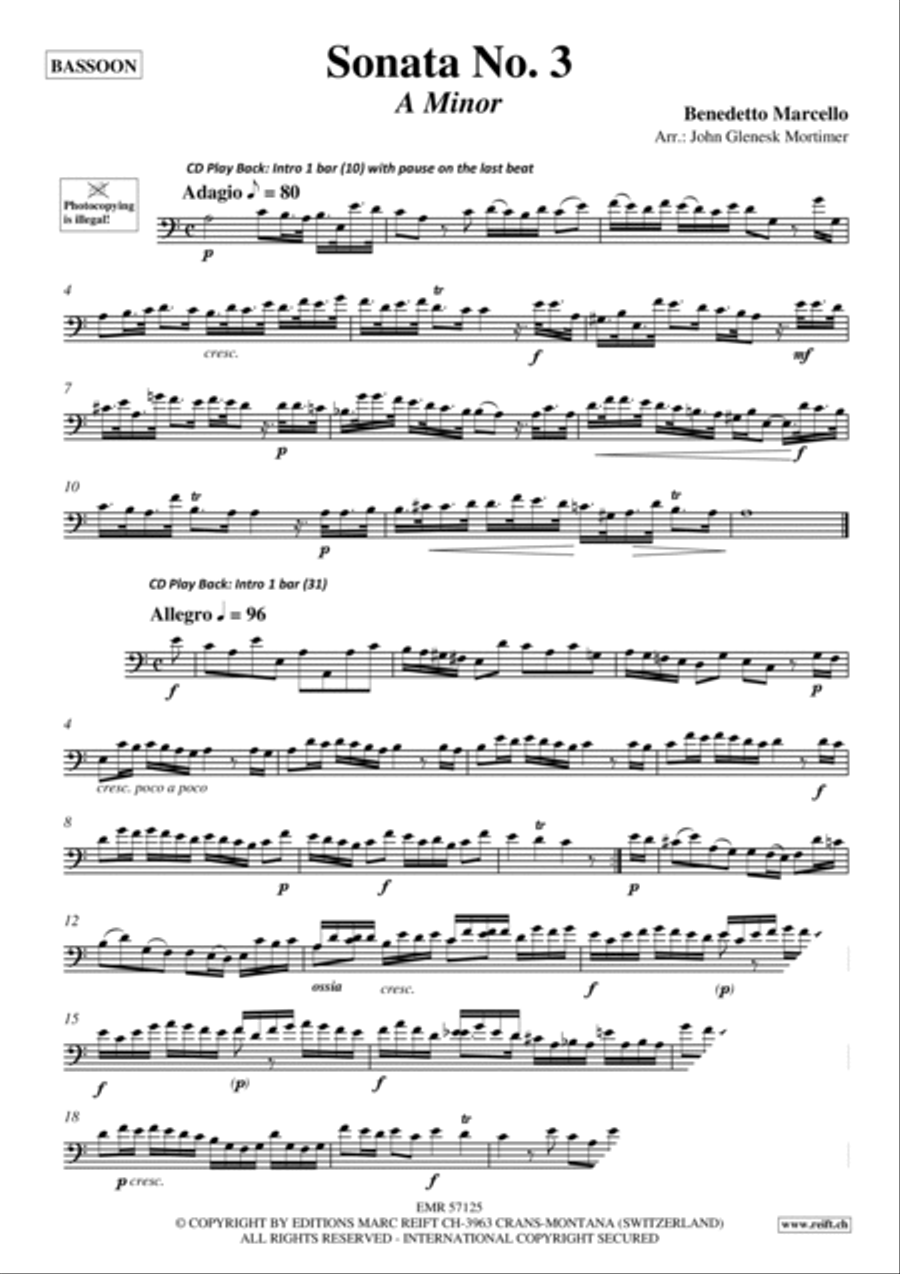 Sonata No. 3 Bassoon Solo scores gallery preview page 3