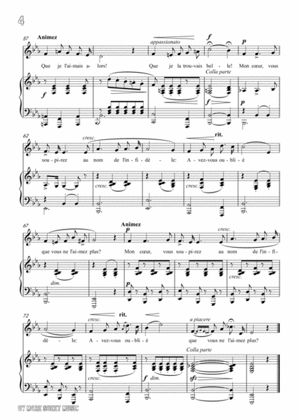 Masse-Souvenirs in E flat Major,for Voice and Piano image number null