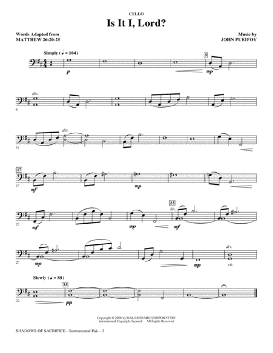Shadows of Sacrifice - Cello Choir scores gallery preview page 2