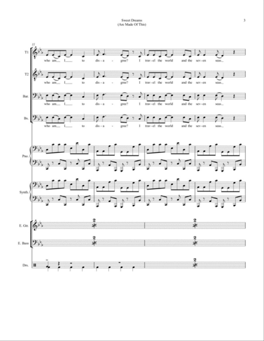 Sweet Dreams (are Made Of This) Small Ensemble scores gallery preview page 3