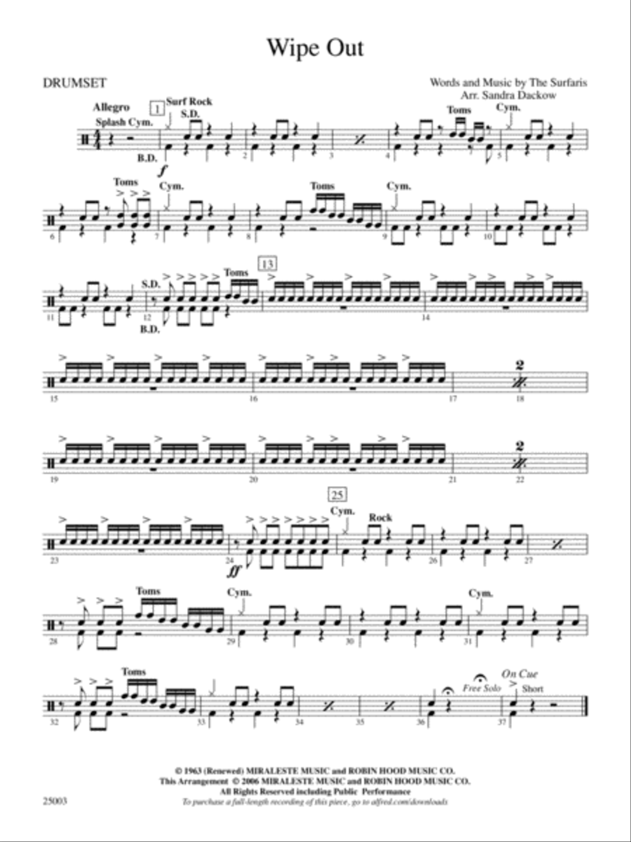 Wipe Out: Drums String Orchestra scores gallery preview page 1