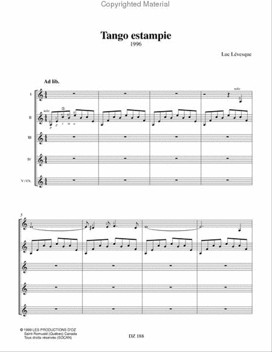 Tango estampie Guitar Ensemble scores gallery preview page 2