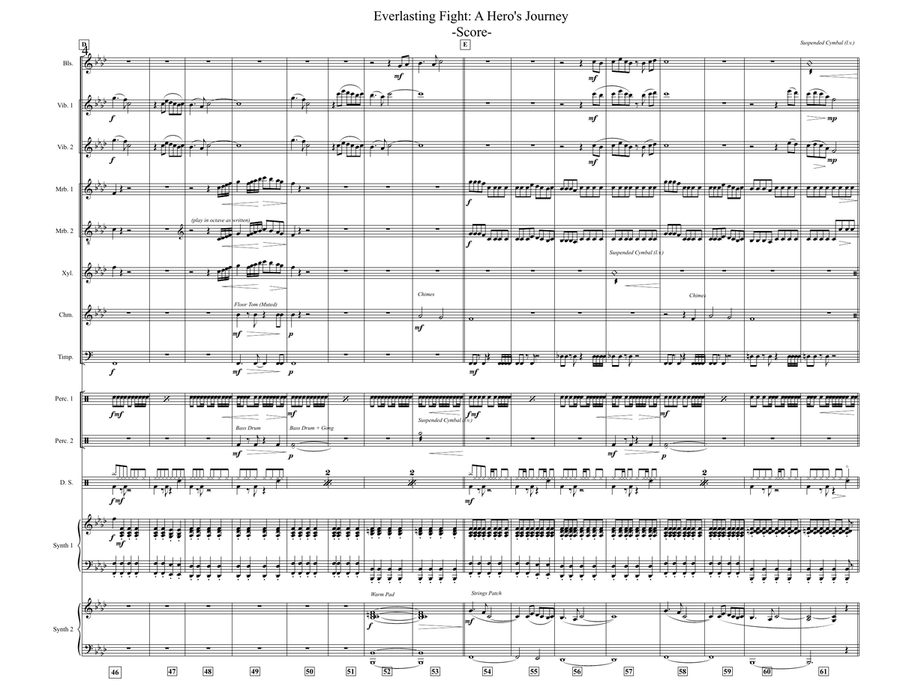 Everlasting Fight: A Hero's Journey (percussion ensemble piece) Percussion Ensemble scores gallery preview page 4