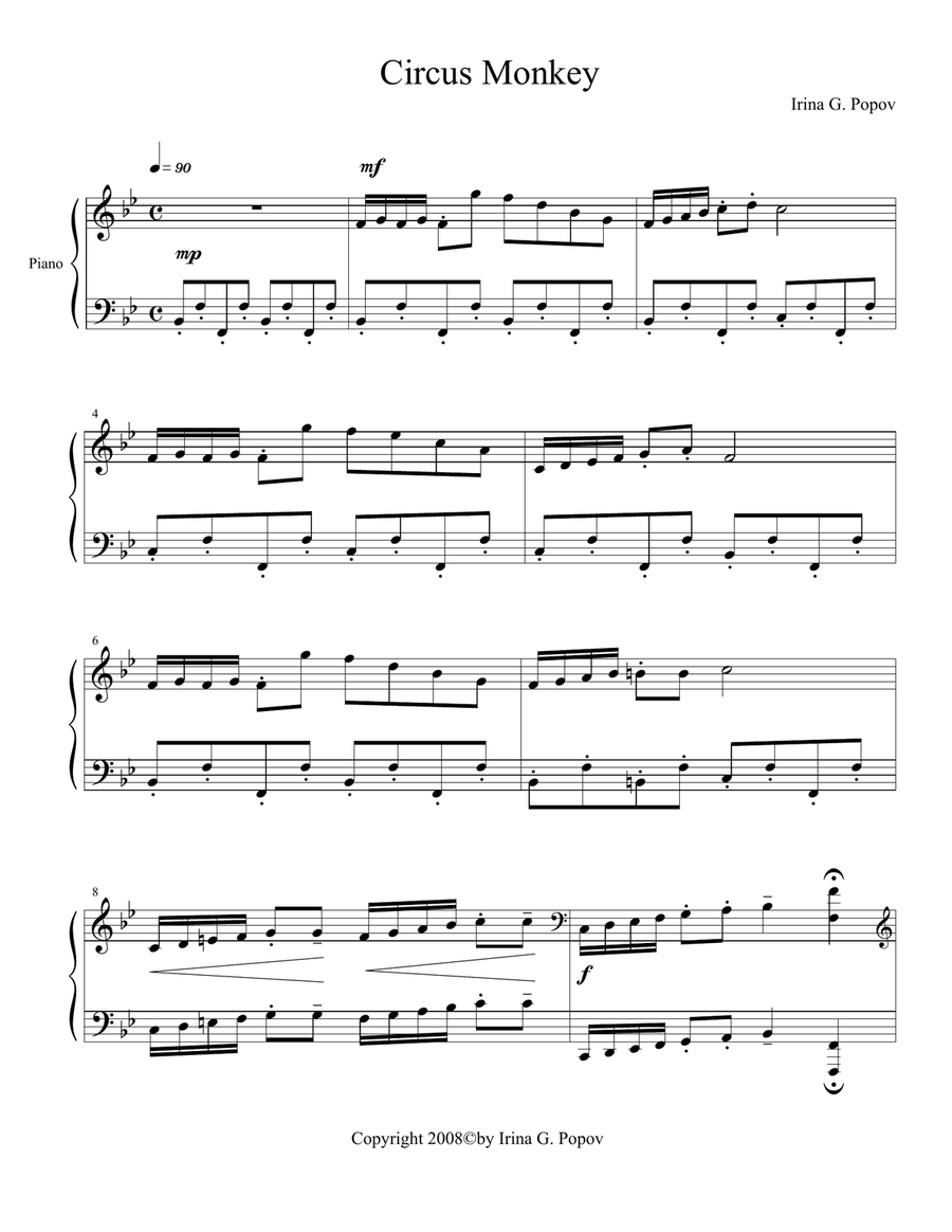 Circus Monkey Piano Solo scores gallery preview page 2