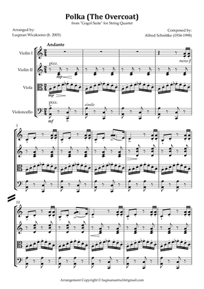 Book cover for "The Overcoat" Polka from "Gogol Suite" for String Quartet - Full Score