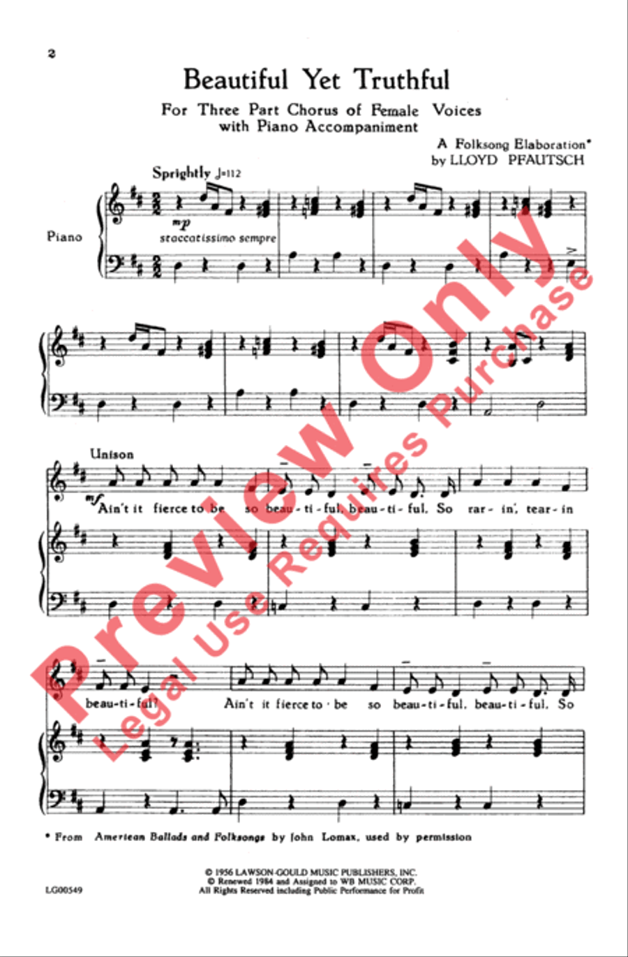 Beautiful Yet Truthful Women's Choir scores gallery preview page 2