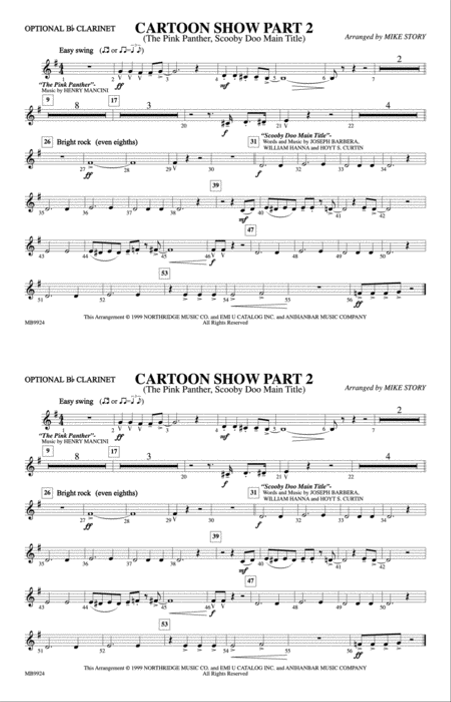 Cartoon Show, Part 2: Optional Bb Clarinet Marching Band scores gallery preview page 1
