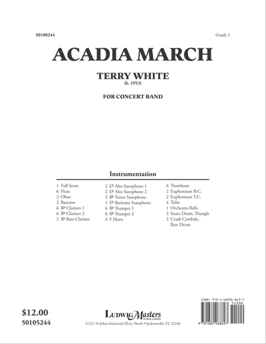Acadia March Concert Band scores gallery preview page 1