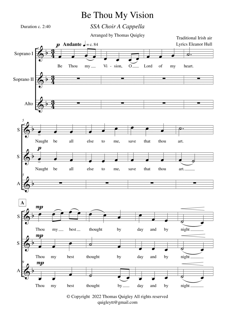 Be Thou My Vision (SSA a cappella)